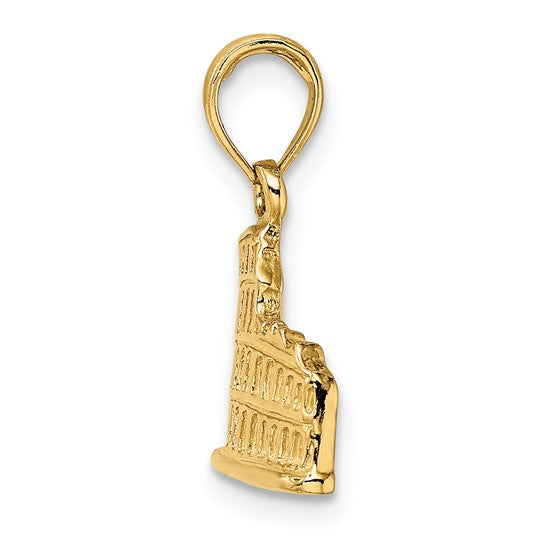 14K Yellow Gold Rome Colosseum Italy Pendant