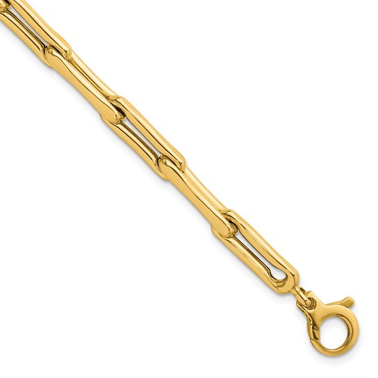 14K Yellow Gold Wide Paperclip Link Bracelet