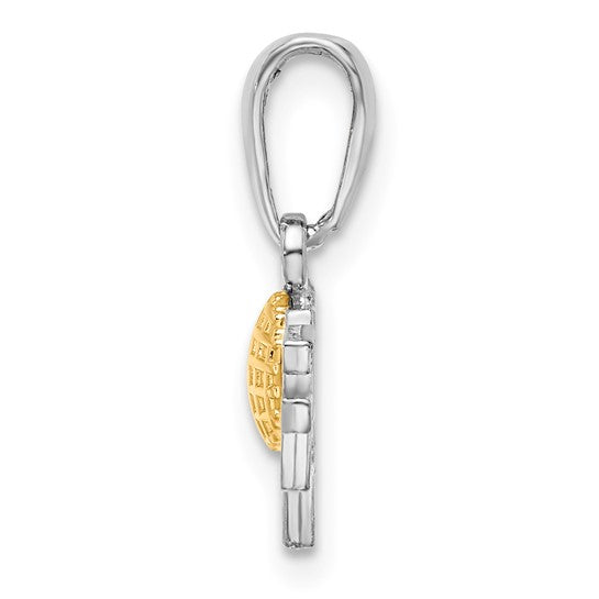 Sterling Silver 14K Gold Two Tone Gold Pendant