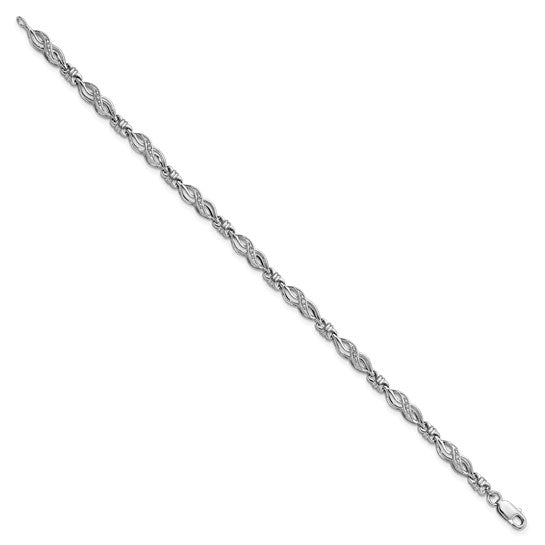 White Gold Filled Sterling Silver Diamond Bracelet