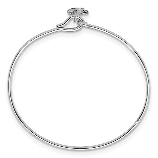 Sterling Silver Blue Crystal Sea Turtle Bangle