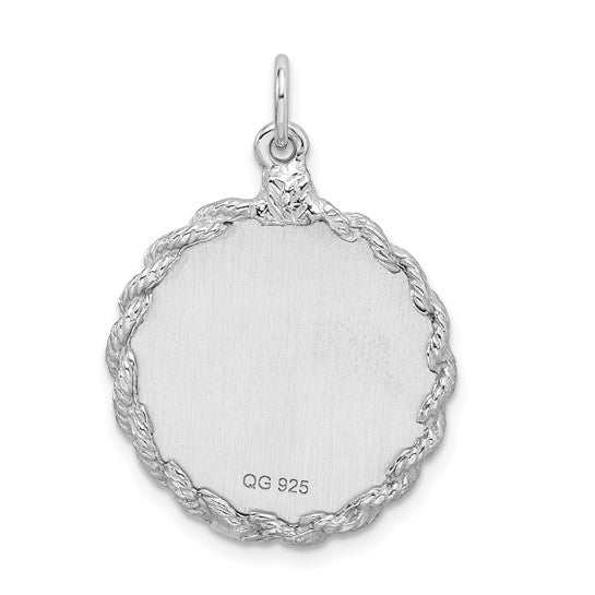 Sterling Silver Merry Christmas Disc Pendant