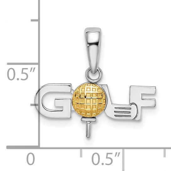 Sterling Silver 14K Gold Two Tone Gold Pendant