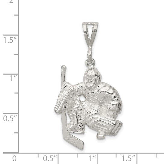 Sterling Silver Hockey Goalie Pendant