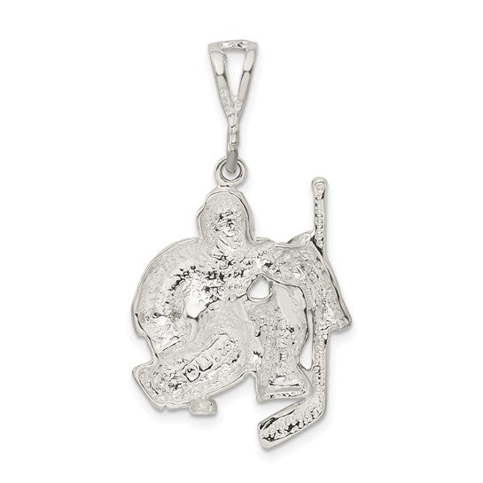 Sterling Silver Hockey Goalie Pendant