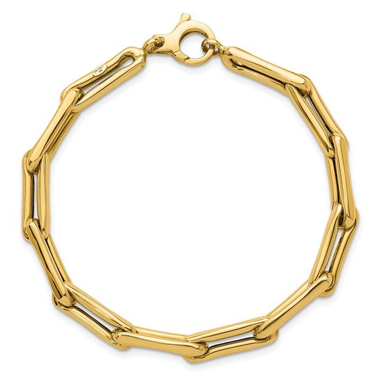 14K Yellow Gold Wide Paperclip Link Bracelet