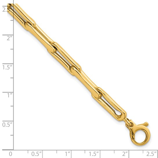 14K Yellow Gold Wide Paperclip Link Bracelet