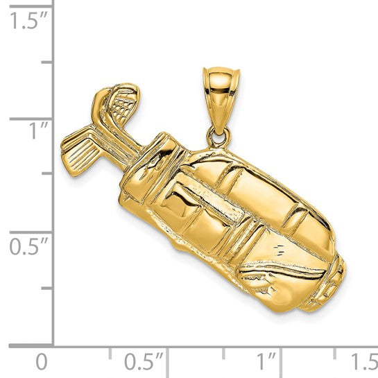 14K Yellow Gold Polished Gold Bag Pendant