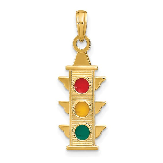 14K Yellow Gold Traffic Engineer Traffic Signal Pendant