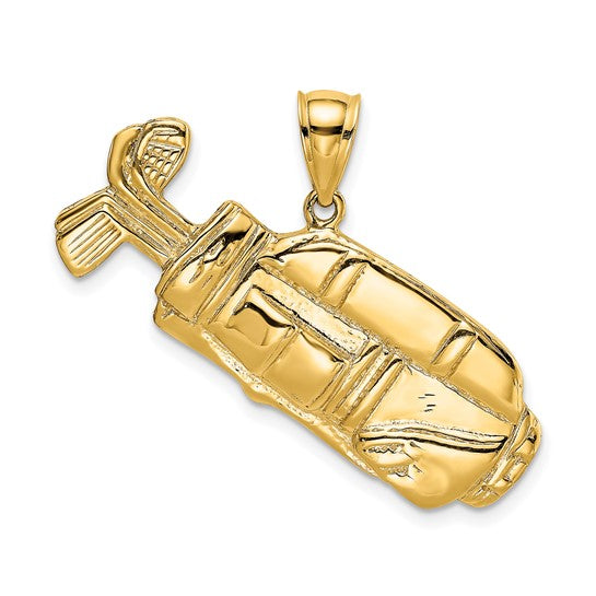 14K Yellow Gold Polished Gold Bag Pendant