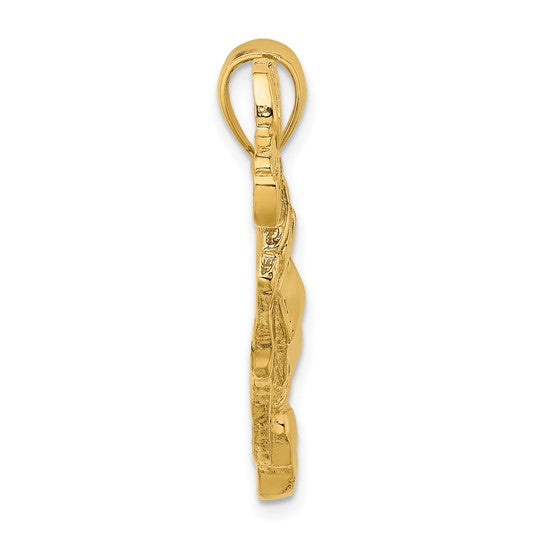 14K Yellow Gold Polished Gold Bag Pendant