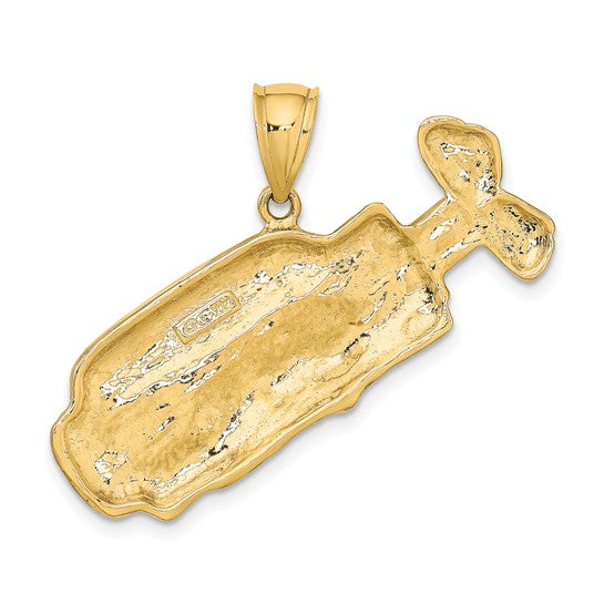 14K Yellow Gold Polished Gold Bag Pendant