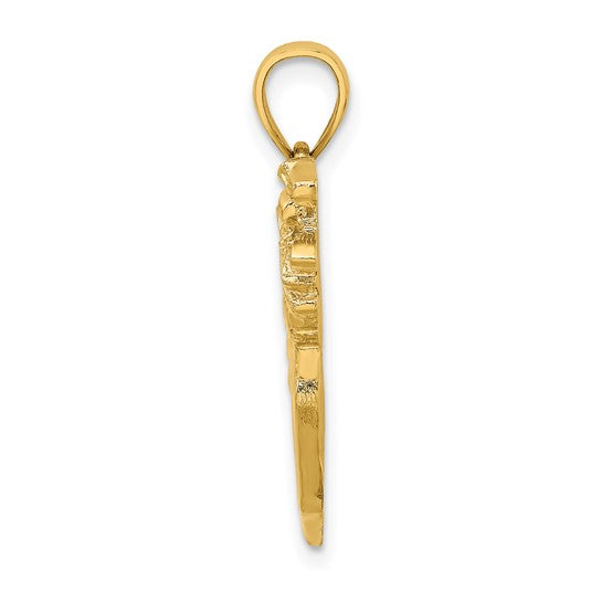 14K Yellow Gold Golf Clubs Pendant