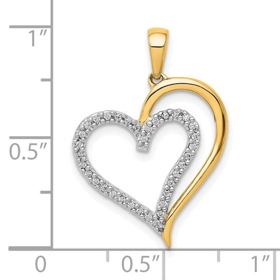 10K/14K White/Yellow Gold 1/10 Carat Diamond Accent Heart Pendant