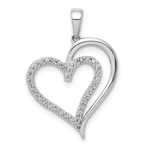 10K/14K White/Yellow Gold 1/10 Carat Diamond Accent Heart Pendant