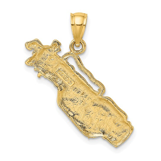 14K Yellow Gold Golf Clubs Pendant