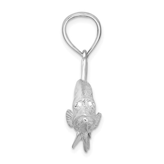 Sterling Silver Snook Fish 3D Pendant