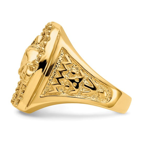 14K Yellow Gold Lab Grown 1/2 Carat Diamond Horse & Horse Shoe Men's Ring