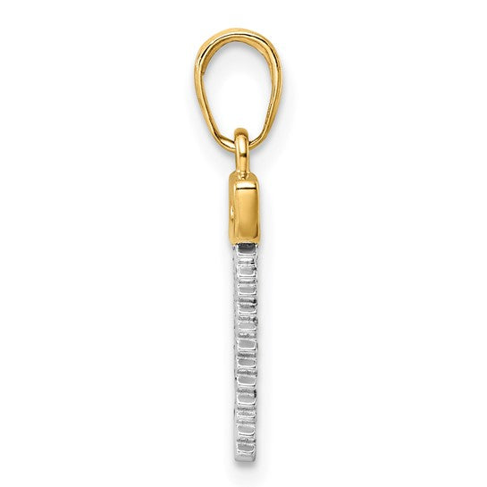 14K Two Tone Gold Carpenters Hand Saw