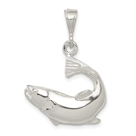 Sterling Silver Salmon Fish Pendant