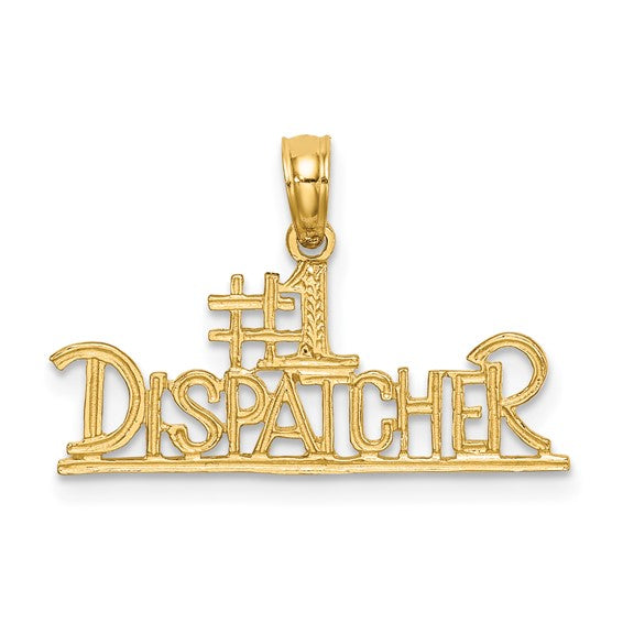 14K Yellow Gold #1 Dispatcher First Responder Pendant