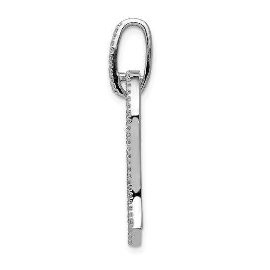 14K White Gold 1/6 Carat Full Diamond Accent Heart Pendant