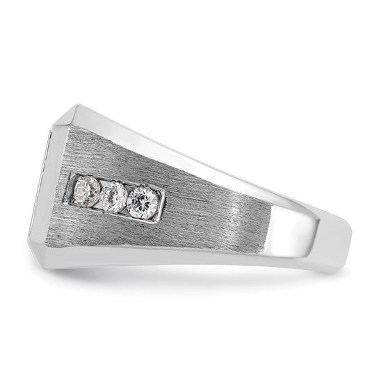 14K White Gold Square Diamond Cluster Lab Grown 1 Carat Men's Ring