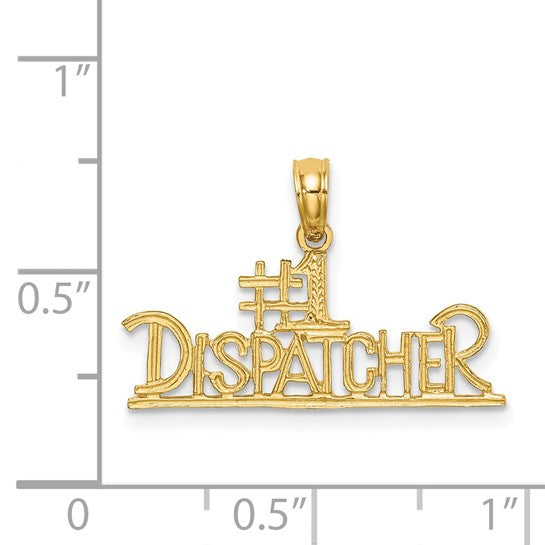 14K Yellow Gold #1 Dispatcher First Responder Pendant