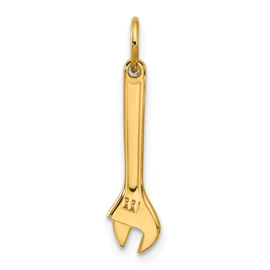 14K Yellow Gold Adjustable Wrench Pendant