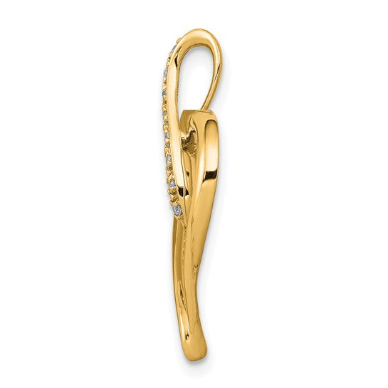 10K/14K White/Yellow Gold Heart Hanging On Diamond Infinity Pendant