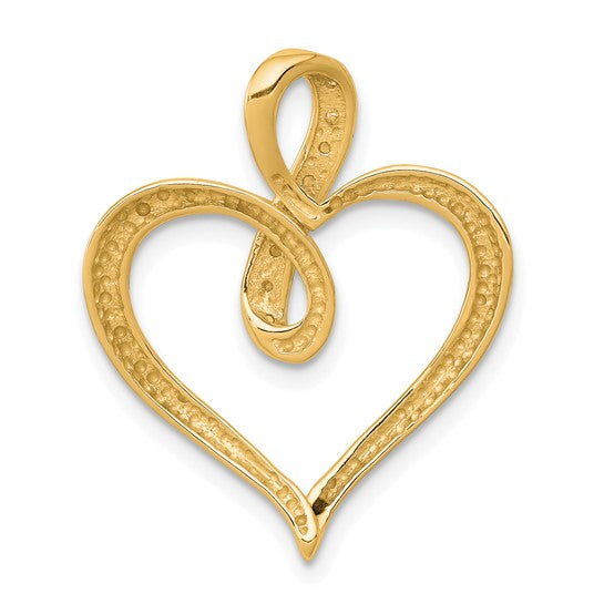 10K/14K White/Yellow Gold Heart Hanging On Diamond Infinity Pendant