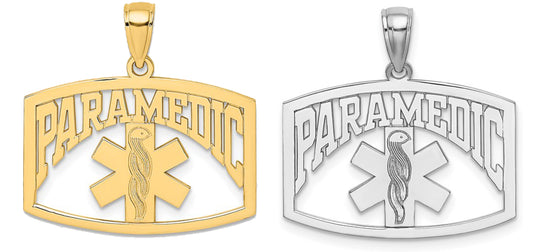 14K Yellow/White Gold Paramedic Pendant