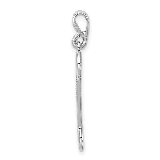 14K White Gold Mechanic Wrench Pendant