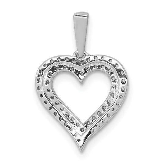 10K White Gold Double Diamond Accent 1/4 Carat Pendant