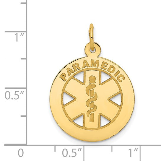14K Yellow Gold Paramedic Disk Pendant