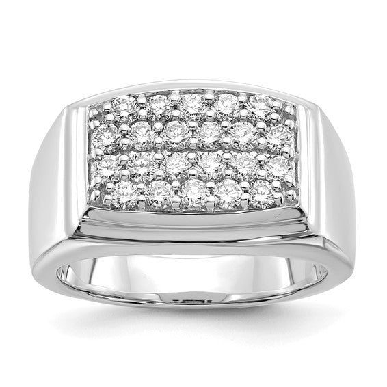 14K Yellow/White Gold 1 Carat Lab Grown Diamond Cluster Men's Ring