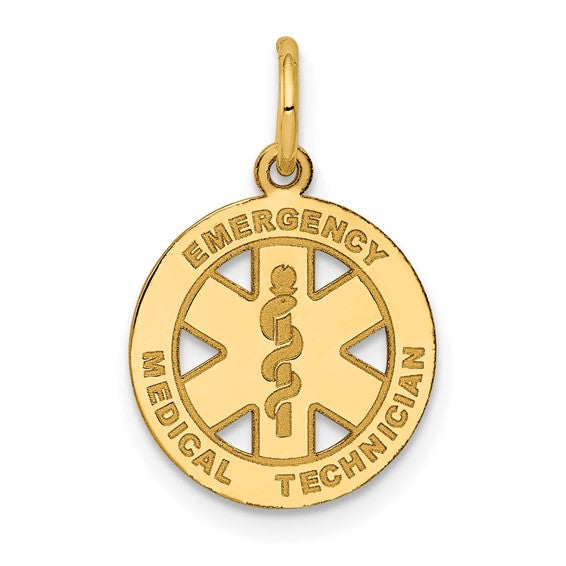 14K Yellow Gold EMT Disk Charm