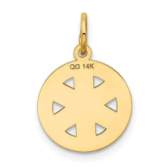 14K Yellow Gold EMT Disk Charm