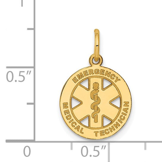 14K Yellow Gold EMT Disk Charm