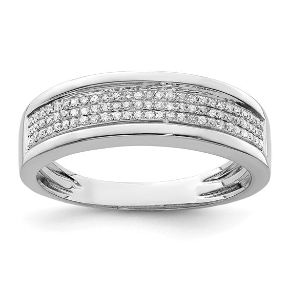 White Gold Filled Sterling Silver Diamond 1/5ct. Wedding Band Ring