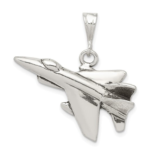 Sterling Silver Airforce Fighter Jet Pendant