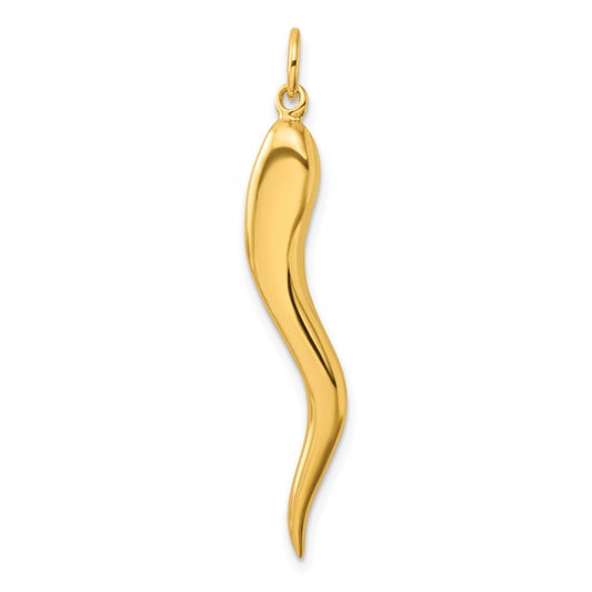 Gold Filled Sterling Silver Thin Italian Horn Charm