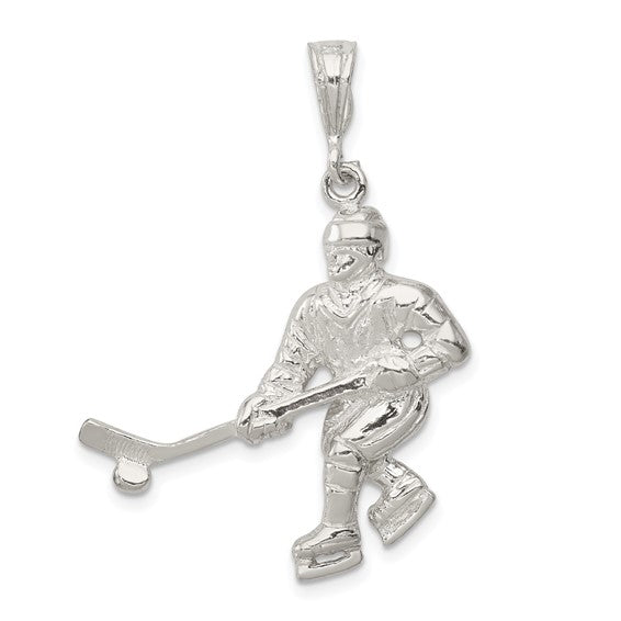 Sterling Silver Hockey Player Pendant