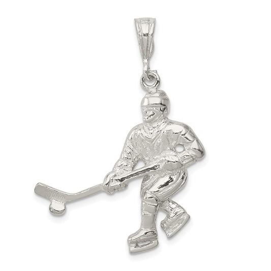 Sterling Silver Hockey Player Pendant