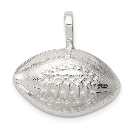 Sterling Silver Football Sports Pendant White Gold Plated