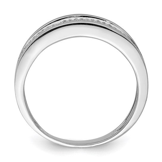 White Gold Filled Sterling Silver Diamond 1/5ct. Wedding Band Ring