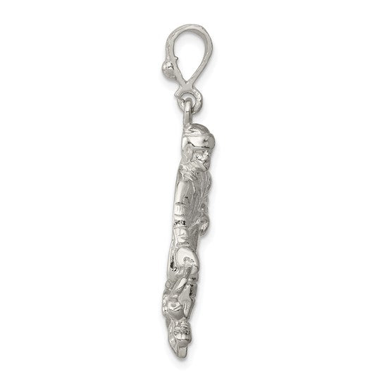 Sterling Silver Hockey Player Pendant