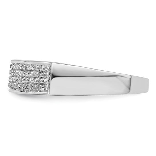 White Gold Filled Sterling Silver Diamond 1/5ct. Wedding Band Ring