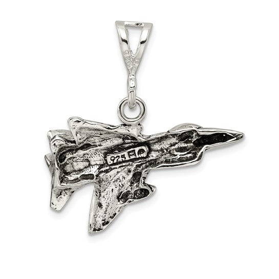 Sterling Silver Airforce Fighter Jet Pendant