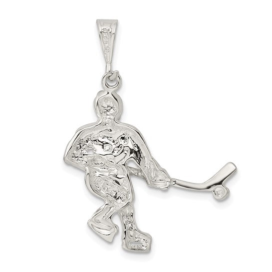 Sterling Silver Hockey Player Pendant